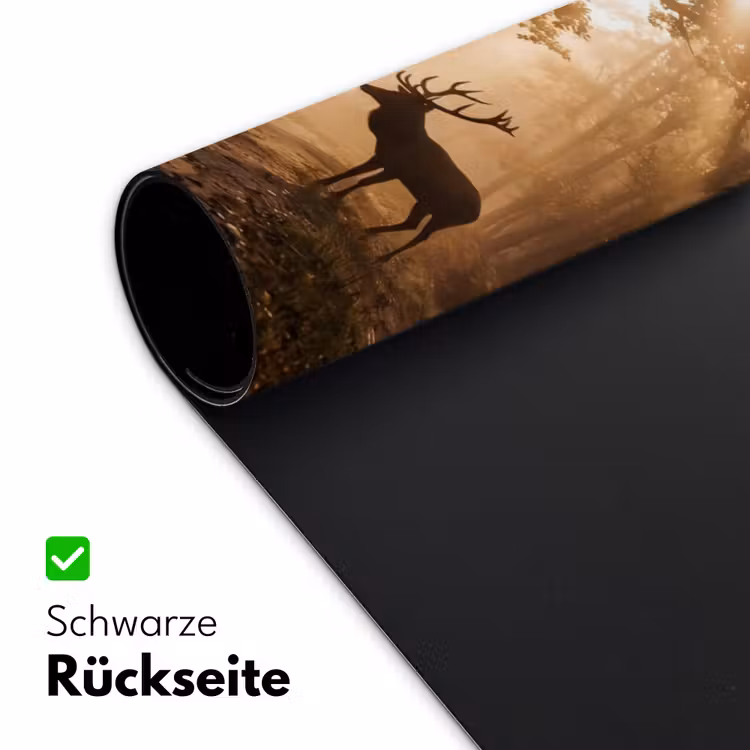 Hert - Bos - Mistig - Natuur - Goud Muismat XXL klein -ysfeer2_duits