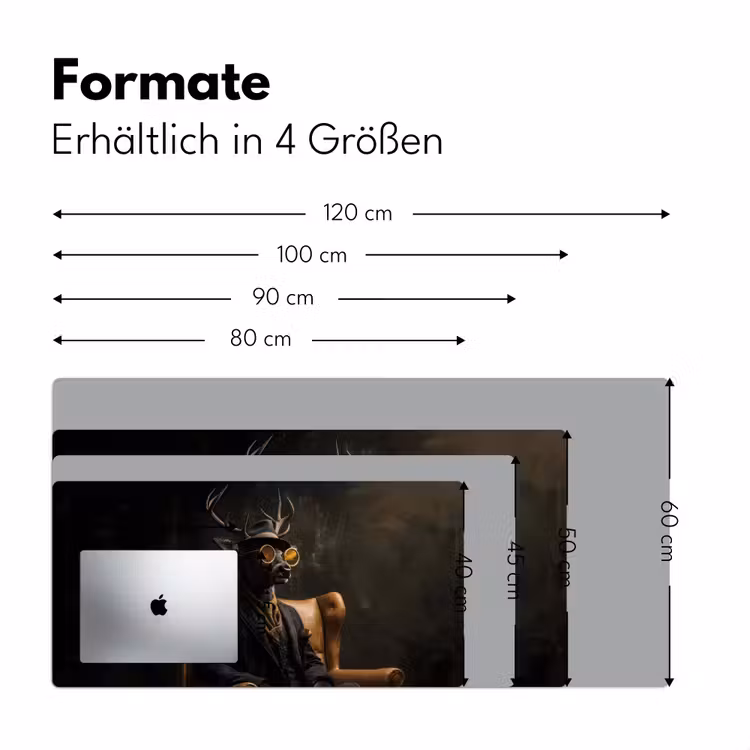 Hert - Zonnebril - Zwart - Pak Muismat XXL klein -ysfeer5_duits