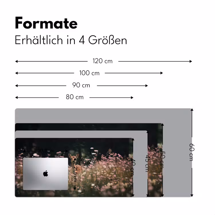 Hert - Wilde bloemen - Bos Muismat XXL klein -ysfeer5_duits