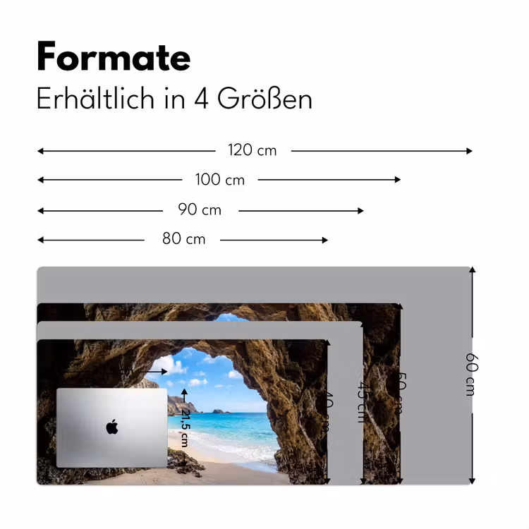 Grot - Strand - Zee - Blauw Muismat XXL klein -ysfeer5_duits