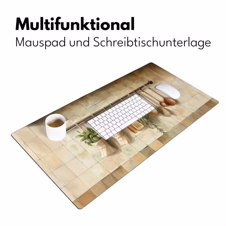 Hout - Keukengerei - Stilleven - Tegels Muismat XXL klein -ysfeer4_duits