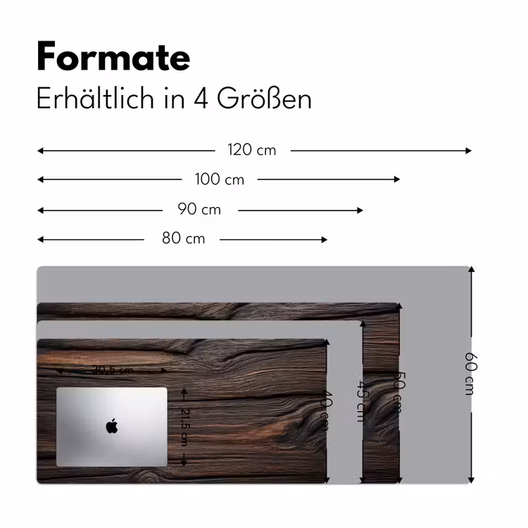 Hout - Grillige nerven Muismat XXL klein -ysfeer5_duits
