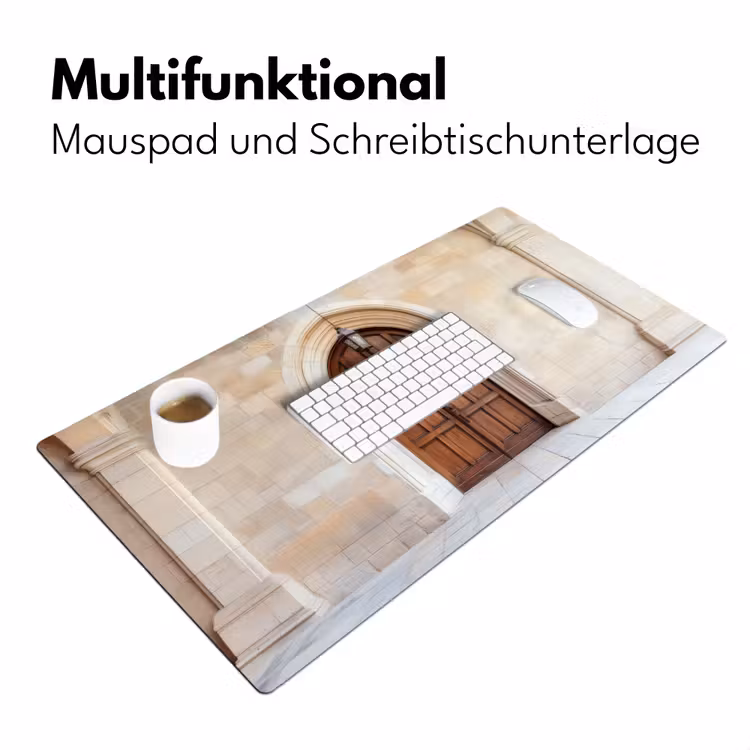 Houten - Deur - Lantaarn Muismat XXL klein -ysfeer4_duits