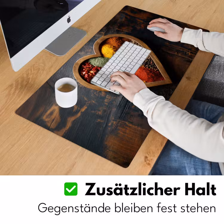 Houten - Hart - Kleurrijke - Specerijen Muismat XXL klein -ysfeer3_duits