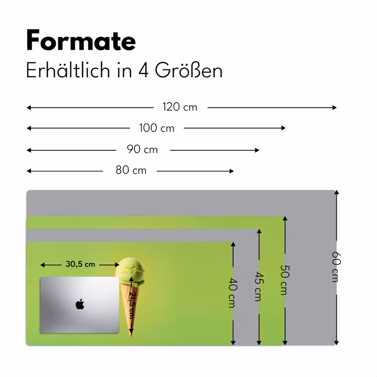 Hoorntje - Schepijs - Groen Muismat XXL klein -ysfeer5_duits