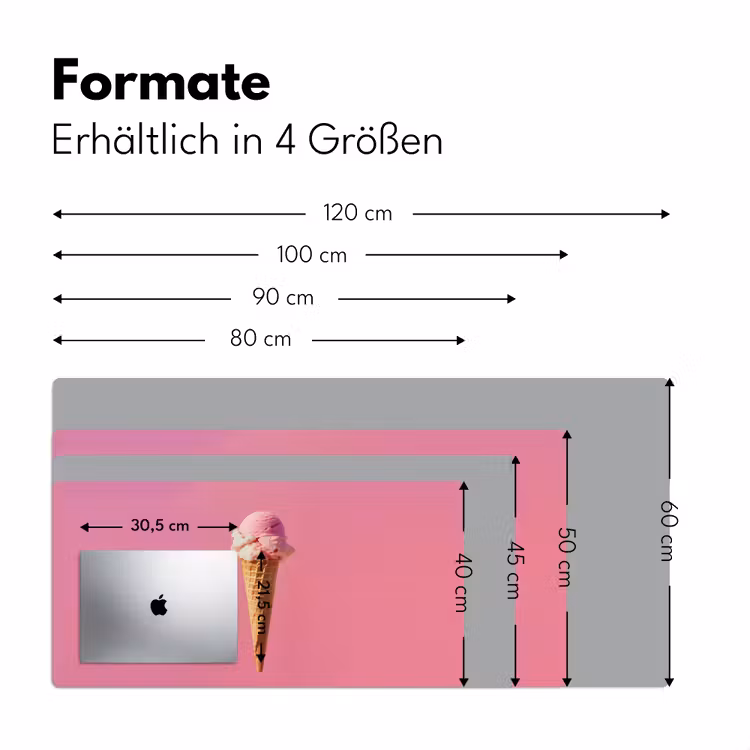 Hoorntje - Schepijs - Roze Muismat XXL klein -ysfeer5_duits
