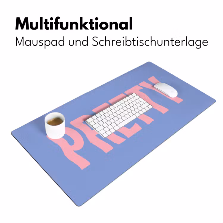Pretty - Roze - Blauw - Golvend Muismat XXL klein -ysfeer4_duits