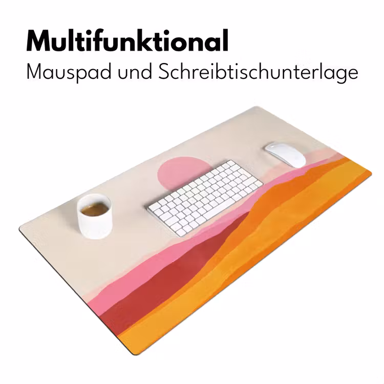 Heuvels - Oranje - Zon - Abstract Muismat XXL klein -ysfeer4_duits