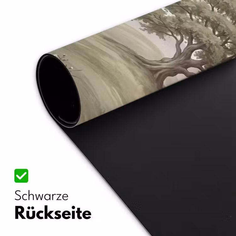 Heuvellandschap - Bomen - Natuur - Groen Muismat XXL klein -ysfeer2_duits