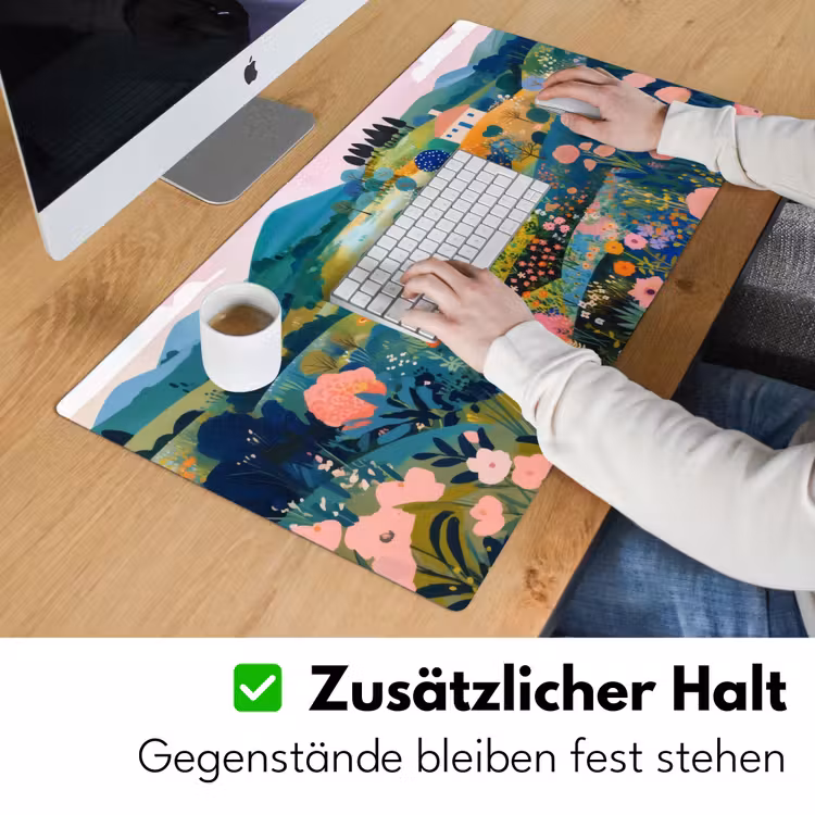 Heuvellandschap - Fantasierijk - Kleurcontrasten Muismat XXL klein -ysfeer3_duits