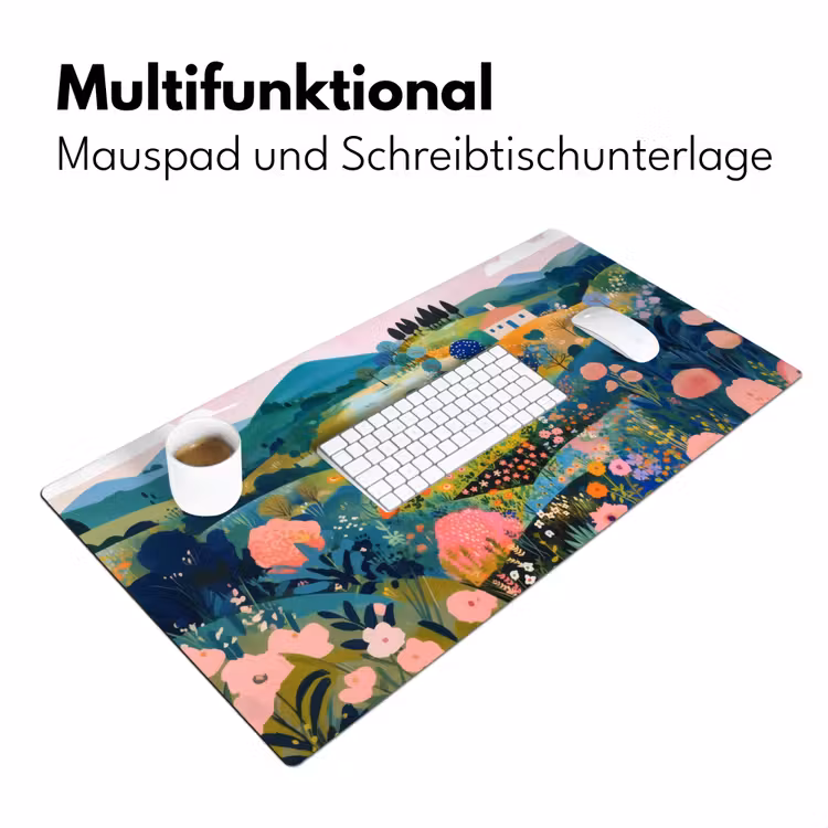 Heuvellandschap - Fantasierijk - Kleurcontrasten Muismat XXL klein -ysfeer4_duits