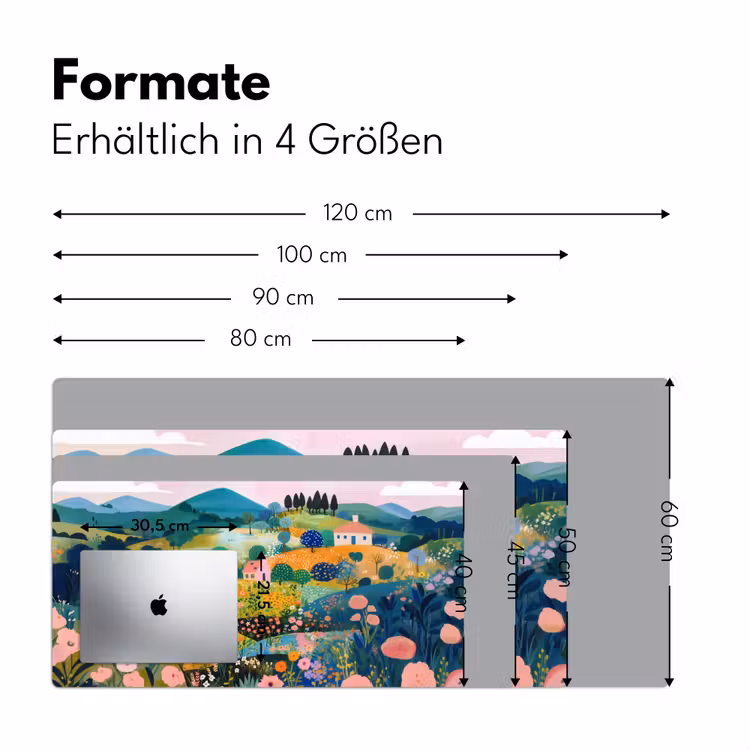 Heuvellandschap - Fantasierijk - Kleurcontrasten Muismat XXL klein -ysfeer5_duits