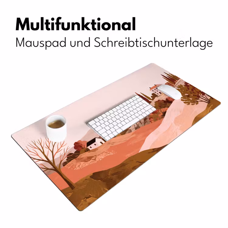 Heuvellandschap - Grafisch - Terracotta Muismat XXL klein -ysfeer4_duits