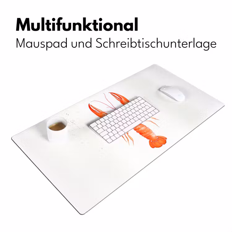 Kreeft - Waterverf - Aquarel - Oranje Muismat XXL klein -ysfeer4_duits
