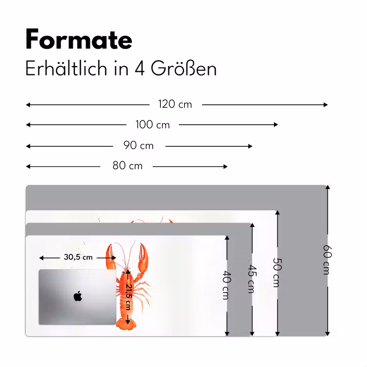 Kreeft - Waterverf - Aquarel - Oranje Muismat XXL klein -ysfeer5_duits