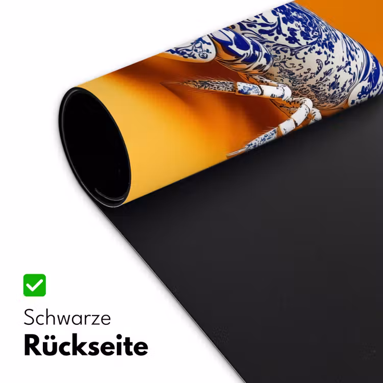 Kreeft - Delftsblauw - Schild - Stoer - Oranje Muismat XXL klein -ysfeer2_duits