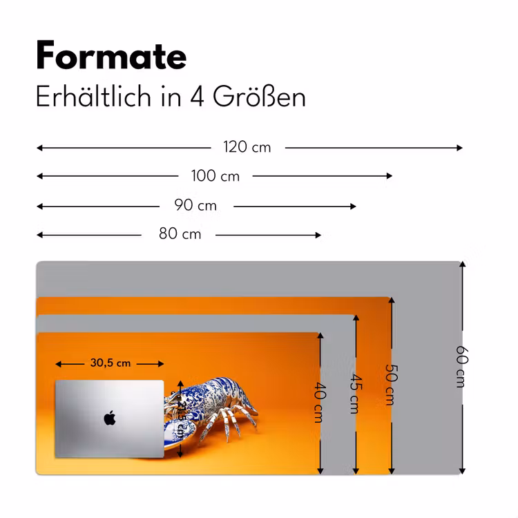 Kreeft - Delftsblauw - Schild - Stoer - Oranje Muismat XXL klein -ysfeer5_duits