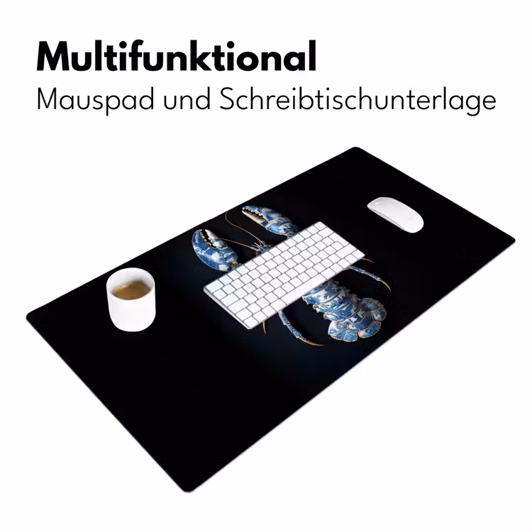 Kreeft - Delftsblauw - Schild - Stoer Muismat XXL klein -ysfeer4_duits