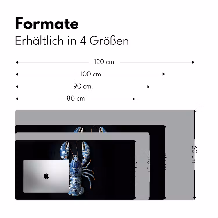 Kreeft - Delftsblauw - Schild - Stoer Muismat XXL klein -ysfeer5_duits