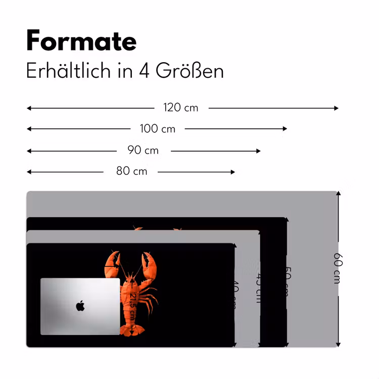 Kreeft - Papier - Origami papier - Rood Muismat XXL klein -ysfeer5_duits