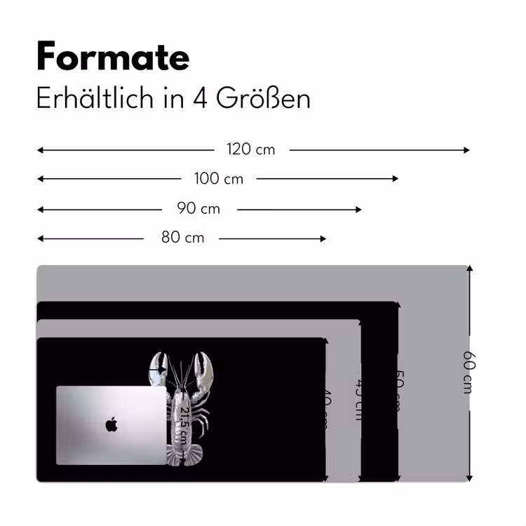 Kreeft - Zilver - Metallic - Luxe Muismat XXL klein -ysfeer5_duits