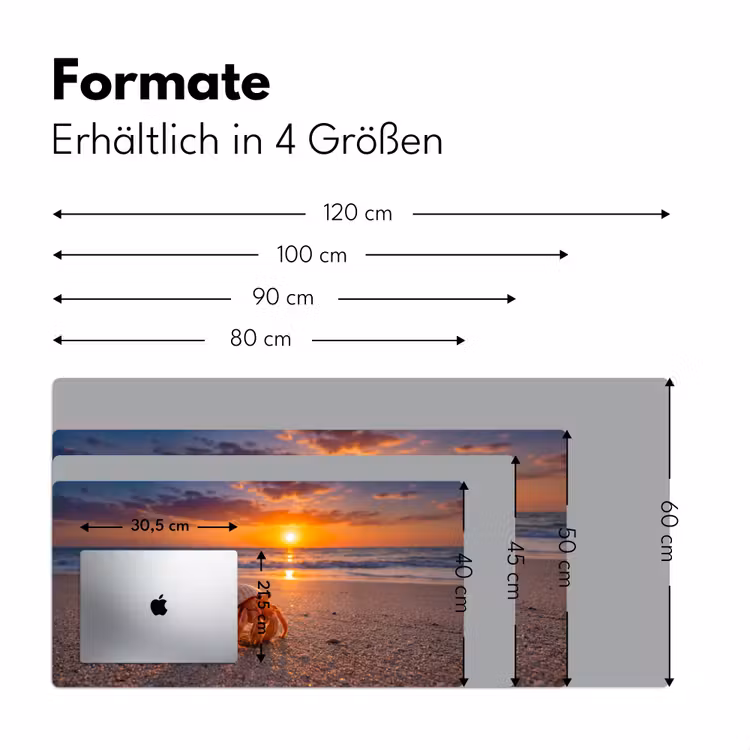 Kreeft - Strand - Natuur - Zonsondergang - Oranje Muismat XXL klein -ysfeer5_duits