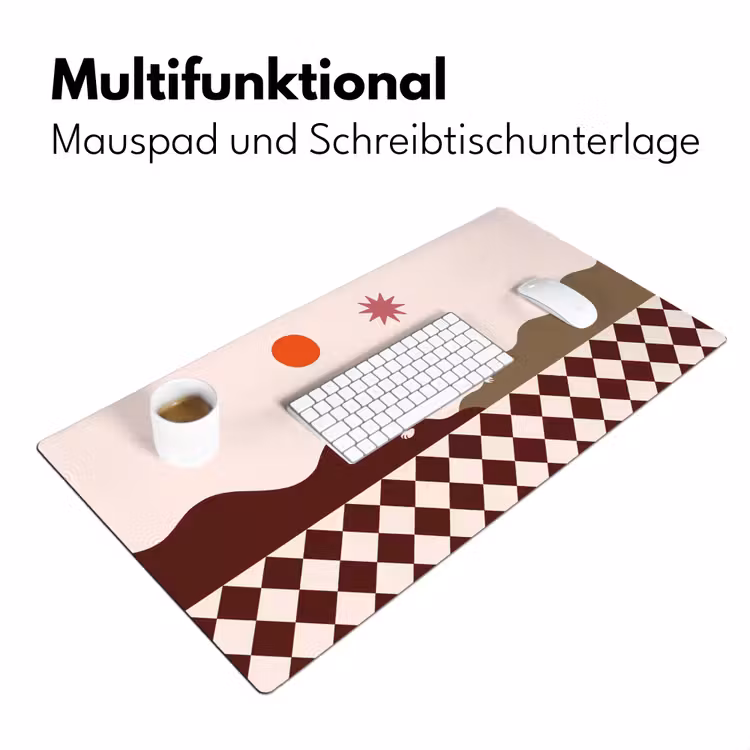 Schreibtischunterlage - Hund – Abstrakt – Tiere – Modern – Braun - Hond - Abstract - Dieren - Modern - Bruin Muismat XXL klein