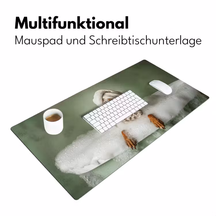 Hond - Bad - Champagne - Handdoek Muismat XXL klein -ysfeer4_duits