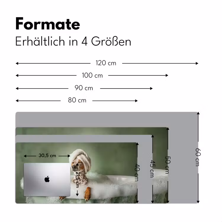 Hond - Bad - Champagne - Handdoek Muismat XXL klein -ysfeer5_duits