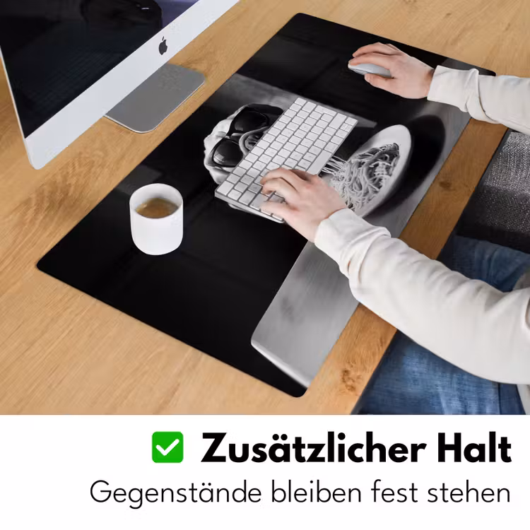 Hond - Bulldog - Pasta - Bril - Stoer - Dieren Muismat XXL klein -ysfeer3_duits
