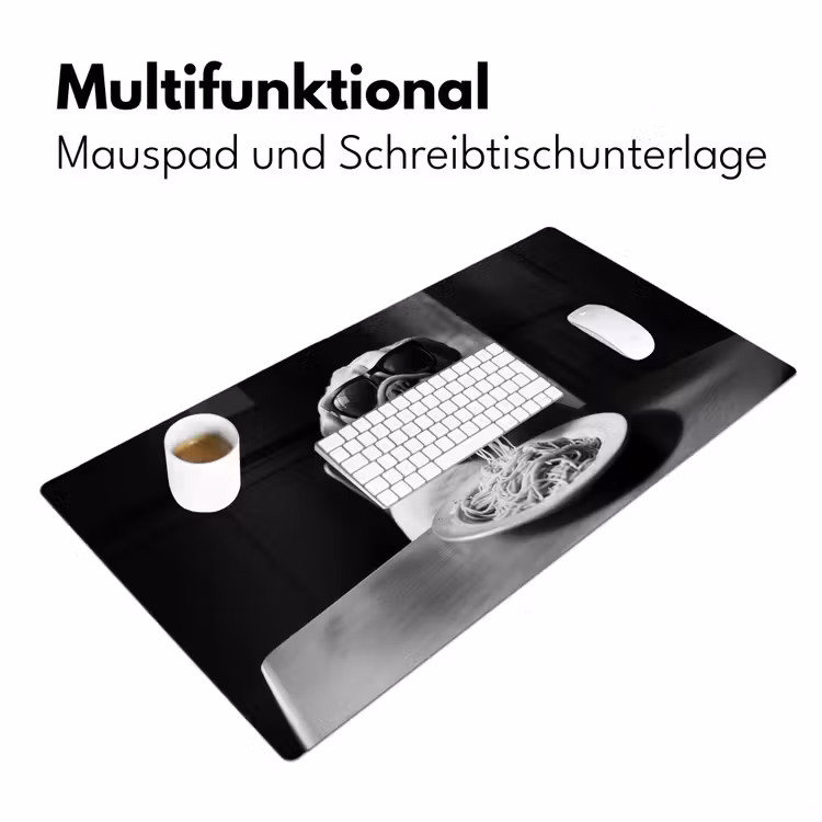 Hond - Bulldog - Pasta - Bril - Stoer - Dieren Muismat XXL klein -ysfeer4_duits