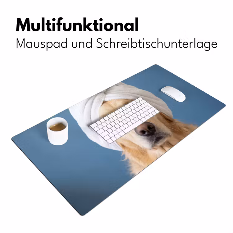 Hond - Badeend - Geel Muismat XXL klein -ysfeer4_duits