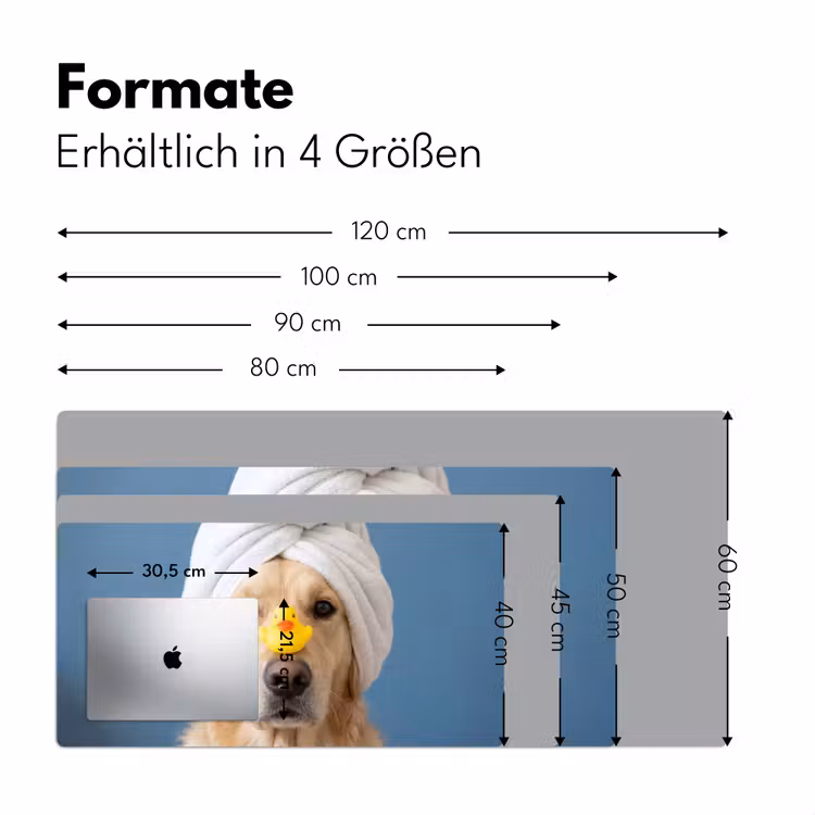 Hond - Badeend - Geel Muismat XXL klein -ysfeer5_duits