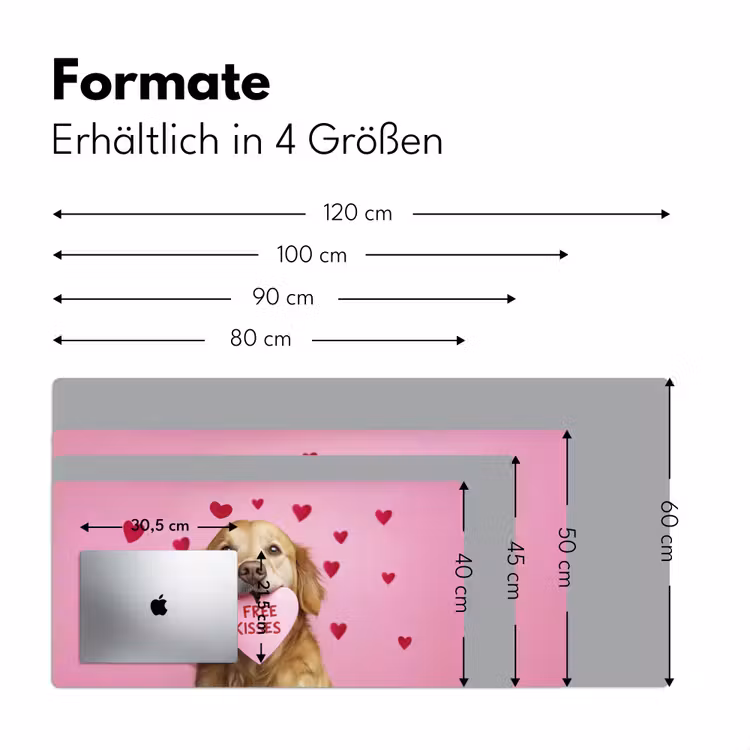 Hond - Kiss- Valentijn - Hartjes Muismat XXL klein -ysfeer5_duits