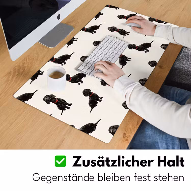 Hond - Patroon - Zwart Muismat XXL klein 681 -ysfeer3_duits