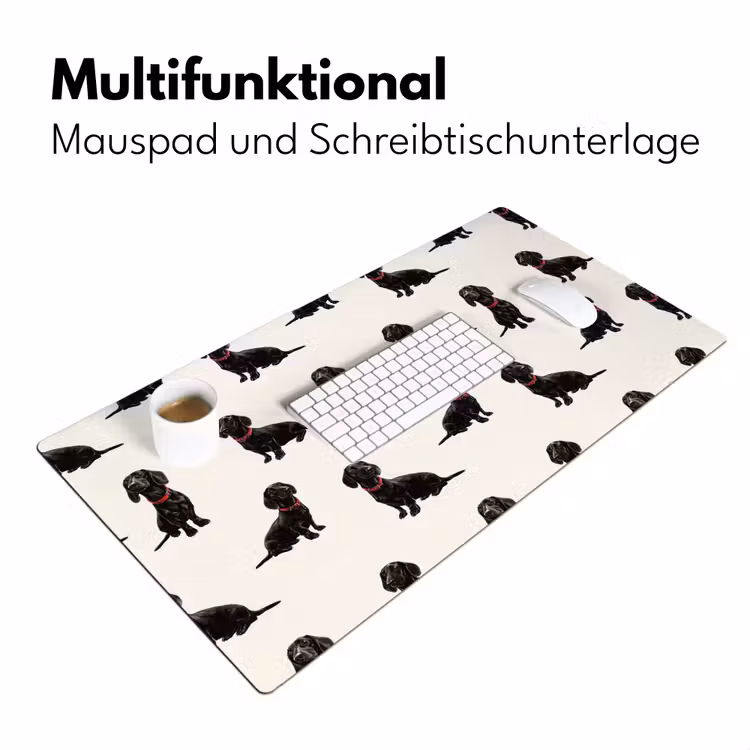 Hond - Patroon - Zwart Muismat XXL klein 681 -ysfeer4_duits