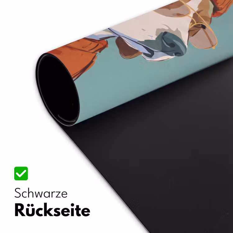 Schreibtischunterlage - Hund – Mütze – Sonnenbrille – Tiere – Modern - Hond - Beanie - Zonnebril - Dieren - Modern Muismat XXL klein