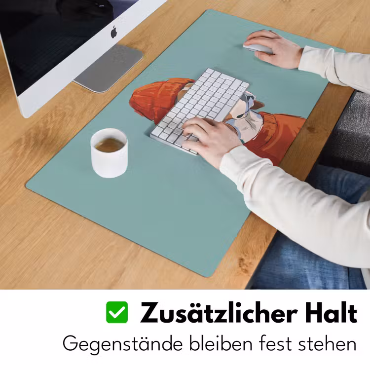 Schreibtischunterlage - Hund – Mütze – Sonnenbrille – Tiere – Modern - Hond - Beanie - Zonnebril - Dieren - Modern Muismat XXL klein