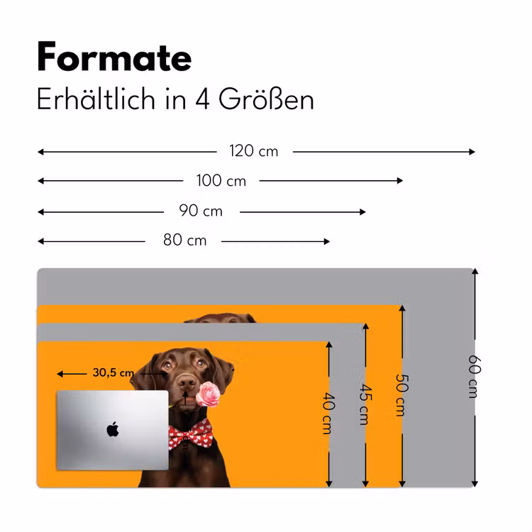 Hond - Oranje - Roos - Valentijn Muismat XXL klein -ysfeer5_duits