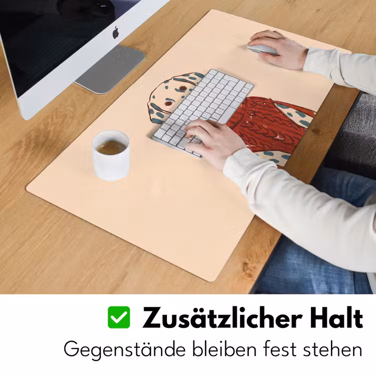 Schreibtischunterlage - Hund – Pullover – Winter – Tiere – Rot - Hond - Trui - Winter - Dieren - Rood Muismat XXL klein
