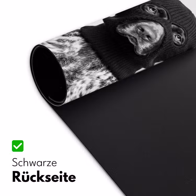 Honden - Bivakmuts - Zwart - wit Muismat XXL klein -ysfeer2_duits