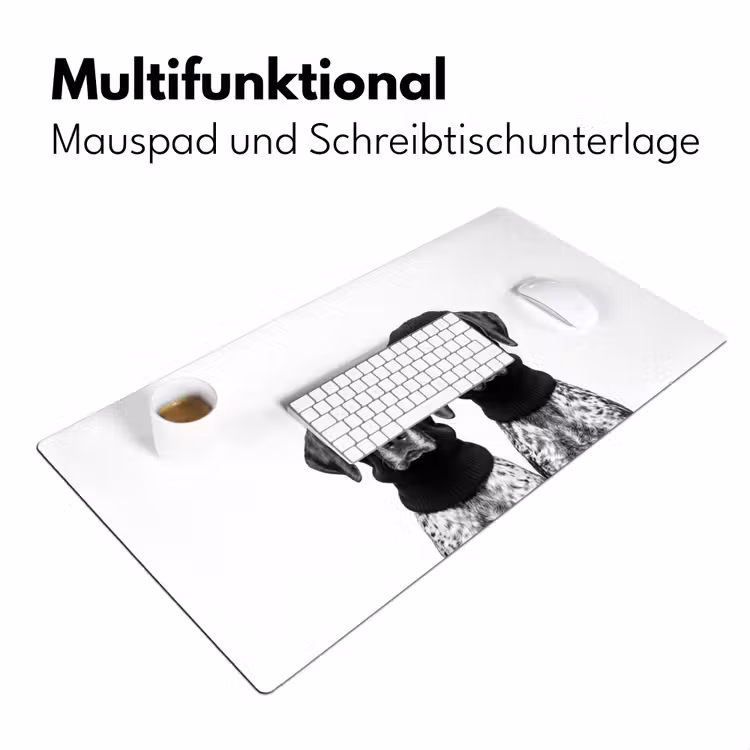 Honden - Bivakmuts - Zwart - wit Muismat XXL klein -ysfeer4_duits