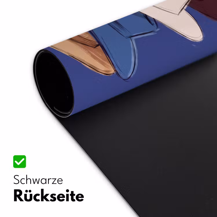 Schreibtischunterlage - Hüte – gestapelt – Mode – farbenfroh – Illustration - Hoeden - Gestapeld - Mode - Kleurrijk - Illustratie Muismat XXL klein