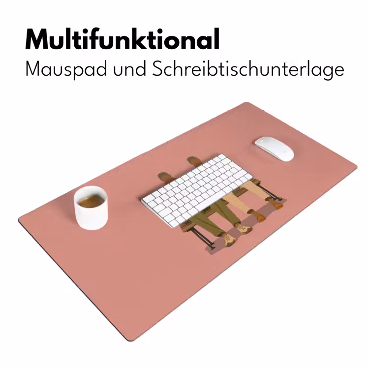 Illustratie - Bankje - Personen - Minimalistisch Muismat XXL klein -ysfeer4_duits