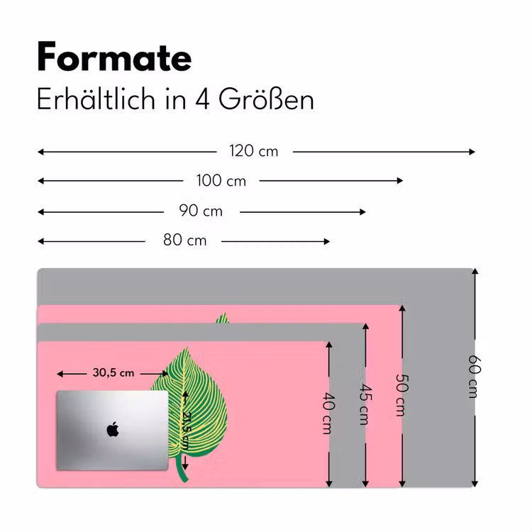 Illustratie - Blad - Minimalistisch - Groen Muismat XXL klein -ysfeer5_duits