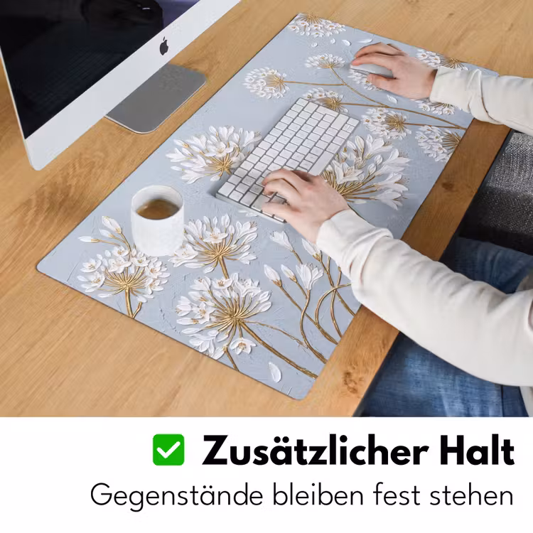 Illustratie - Bloemen - Blauw Muismat XXL klein -ysfeer3_duits