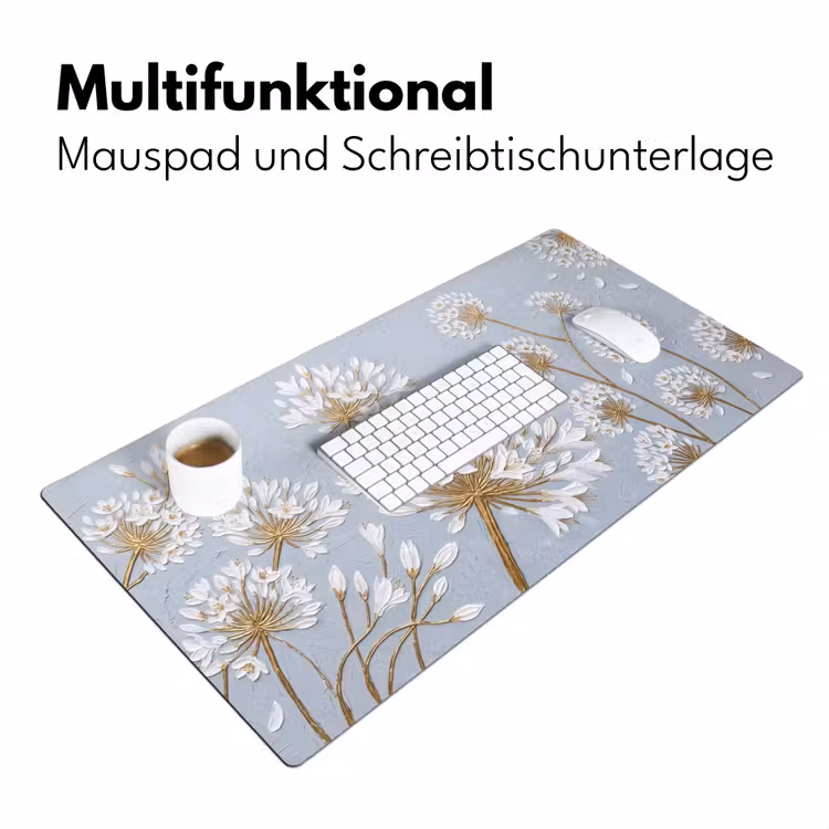 Illustratie - Bloemen - Blauw Muismat XXL klein -ysfeer4_duits