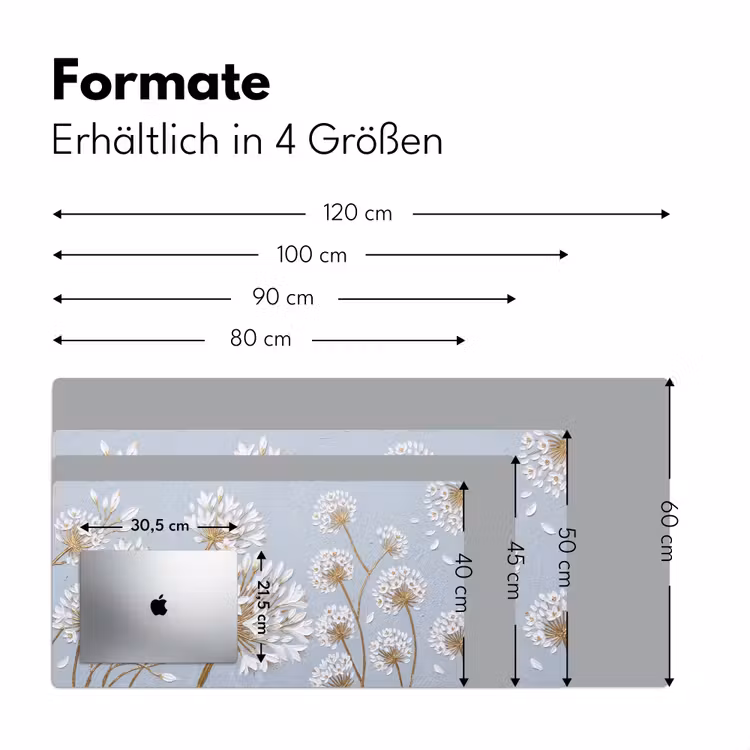 Illustratie - Bloemen - Blauw Muismat XXL klein -ysfeer5_duits