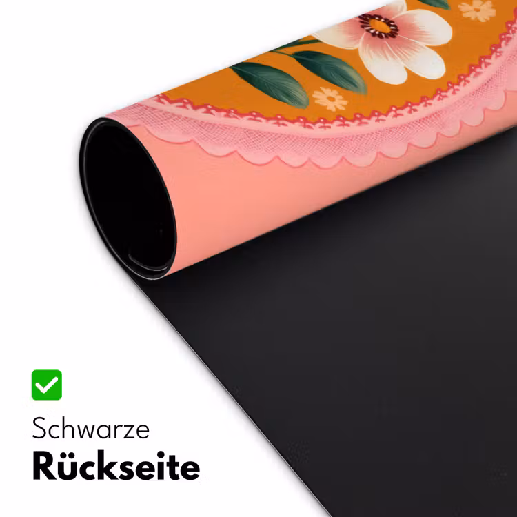 Illustratie - Bloemen - Rand - Roze Muismat XXL klein -ysfeer2_duits