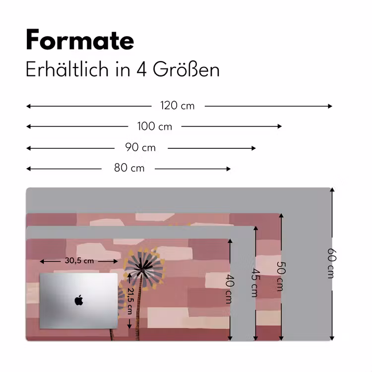 Illustratie - Bloemen - Vlakken - Abstract Muismat XXL klein -ysfeer5_duits